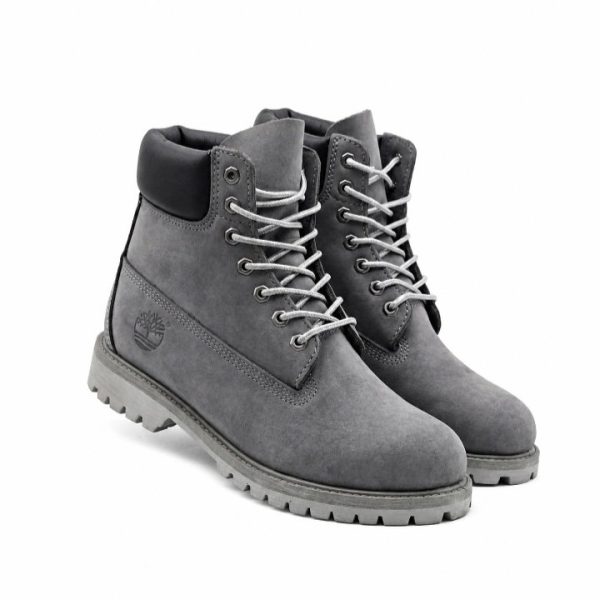 Grey Genuine Leather Timberland Boots