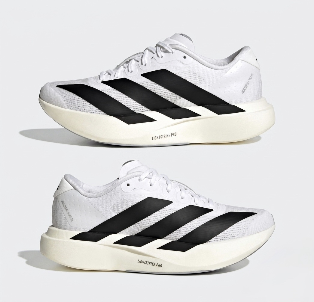 Adizero Evo SL Running Shoes - White/Black - Image 3