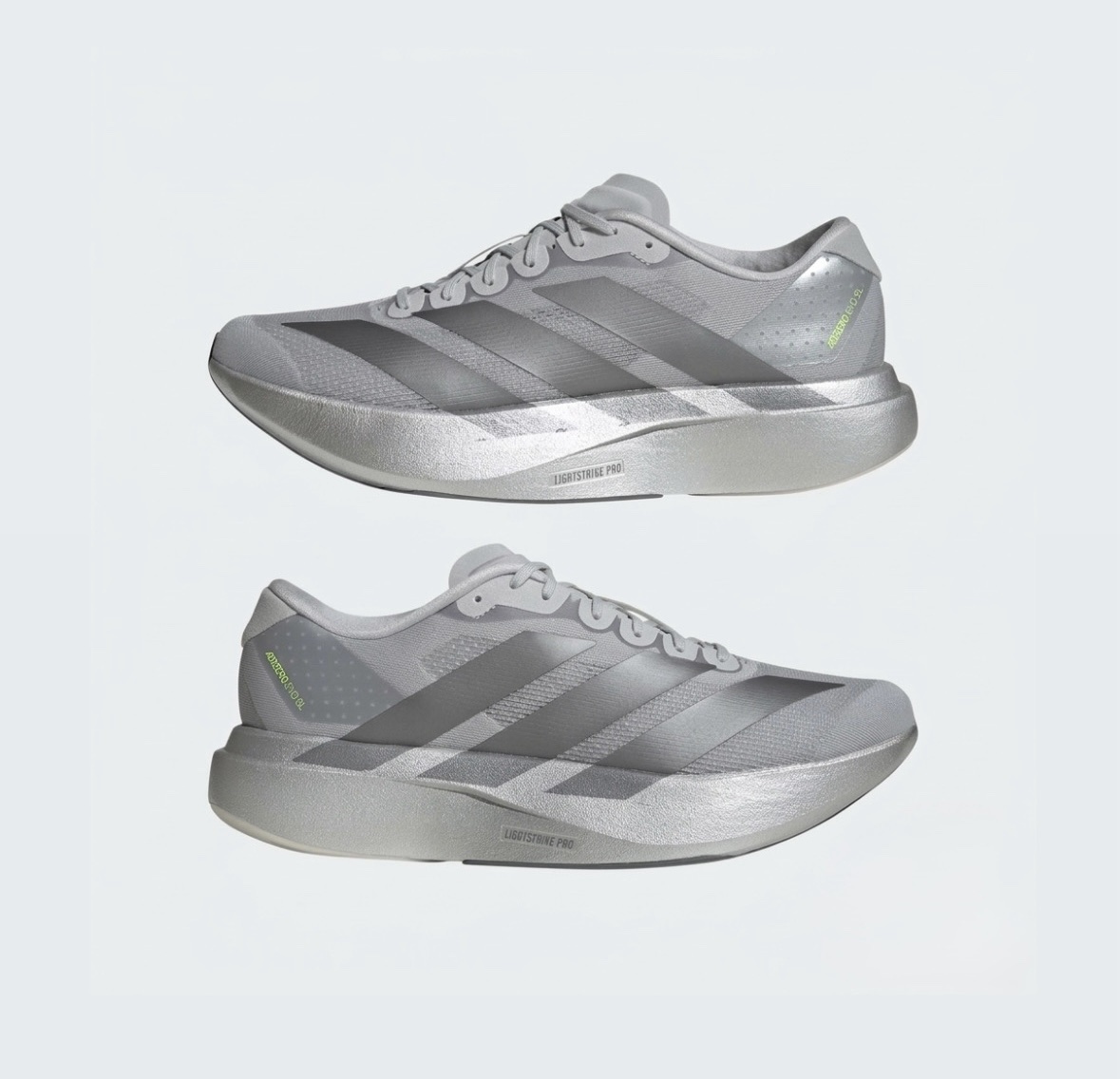 Adizero Evo SL Running Shoes - Silver Mettalic/Iron Metallic/ Halo Silver - Image 2