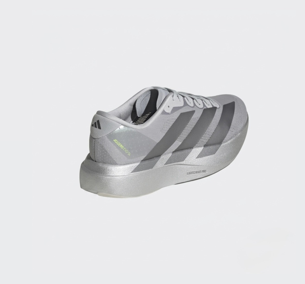 Adizero Evo SL Running Shoes - Silver Mettalic/Iron Metallic/ Halo Silver - Image 5