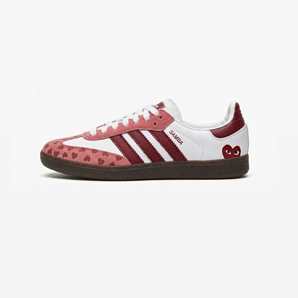 Samba x Comme Des Garçons Play - “Heart Print” White/Red