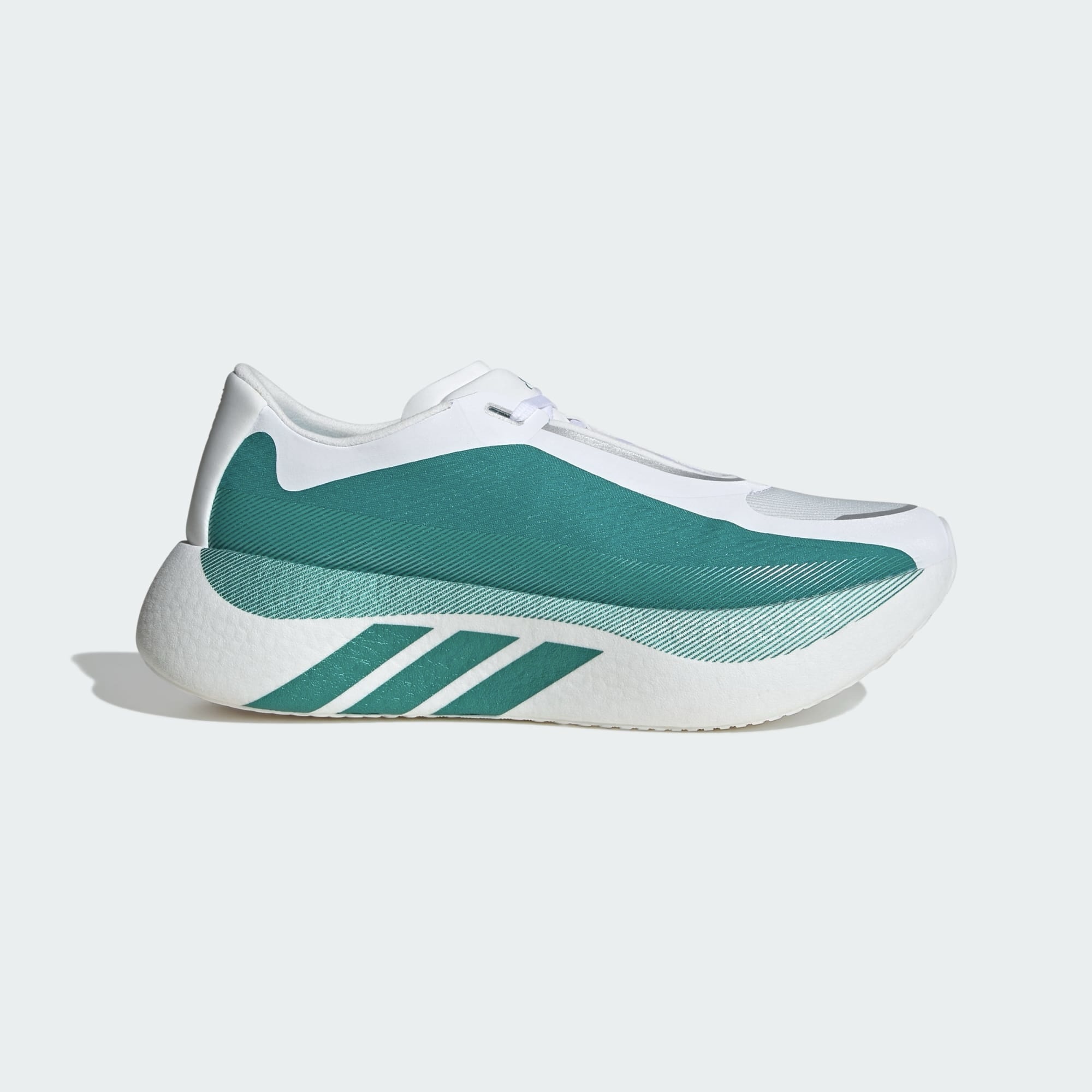 Hyperboost Edge Running Shoes - Cloud White/Equipment Green/Zero Metallic