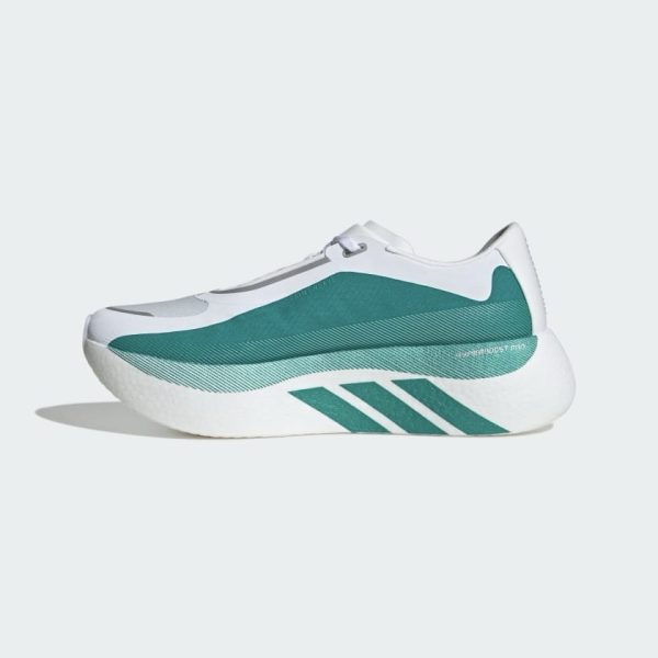 Alternative view of Hyperboost Edge Running Shoes - Cloud White/Equipment Green/Zero Metallic